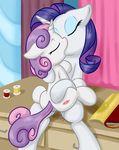  2015 anus butt cub drawer duo equine eyes_closed eyeshadow fearingfun female friendship_is_magic fur hair horn incest inside lesbian long_hair makeup mammal my_little_pony on_top pussy_juice rarity_(mlp) sibling sister sitting sweetie_belle_(mlp) two_tone_hair unicorn white_fur young 
