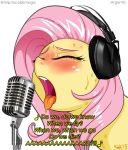  blush drooling edit english_text equine eyes_closed female fluttershy_(mlp) friendship_is_magic hair headphones horse lyrics mammal meme microphone my_little_pony pink_hair pony saliva simple_background singing solo song_lyrics sorcerushorserus suggestive sweat system_of_a_down text wings 