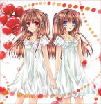  brown_hair dress flat_chest jewelry multiple_girls necklace original siblings sisters smile twins twintails yakumo_rui 