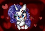  absurd_res blood blue_eyes dragongoddess1 english_text equine eyelashes eyeshadow female feral friendship_is_magic hair hi_res holidays horn looking_at_viewer makeup mammal my_little_pony purple_hair rarity_(mlp) smile solo text unicorn valentine&#039;s_day 