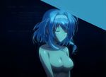 1girl blue_hair breasts eyes_closed highres no_nipples nonaka_yuki nude shinmai_maou_no_testament solo standing stitched 