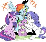  2015 dragon equine female feral friendship_is_magic group horn male mammal my_little_pony nekubi pegasus rainbow_dash_(mlp) rarity_(mlp) spike_(mlp) twilight_sparkle_(mlp) unicorn wings 