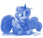  2015 blue_theme dimfann english_text equine female friendship_is_magic hair horn mammal my_little_pony necklace plain_background popsickle_stick princess_luna_(mlp) solo stick sweater text white_background winged_unicorn wings 