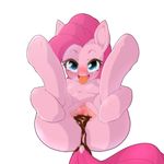  2015 anus blue_eyes blush chocolate clitoris earth_pony equine female food food_play friendship_is_magic fur hair hidamariru horse legs_up looking_at_viewer mammal my_little_pony open_mouth pink_fur pink_hair pinkie_pie_(mlp) plain_background pony presenting presenting_pussy pussy solo spread_pussy spreading tongue tongue_out 