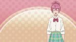  2girl 2girls :d animated animated_gif kasugano_urara_(sabagebu!) multiple_girls open_mouth pink_hair punch punching sabagebu! skirt smile sonokawa_momoka 