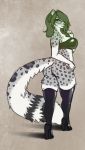  2019 anthro bandeau big_breasts big_butt boots bottomless breasts butt clothed clothing eyewear felid feline female footwear frionella glasses grey_hair hair high_heeled_boots legwear leopard mammal pandora_(artist) pantherine rubber simple_background snow_leopard thick_thighs thigh_high_boots voluptuous wide_hips 