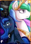  2015 changeling equine female feral friendship_is_magic horn mammal my_little_pony princess_celestia_(mlp) princess_luna_(mlp) vavacung winged_unicorn wings 