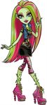  big_lips blue_eyes fangs female flora_fauna hair high_heels lips looking_at_viewer monster monster_high official_art plant solo two_tone_hair venus_mcflytrap 