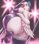  2015 anthro avian beak big_breasts breasts bubonikku chubby feathers female nipples non-mammal_breasts nude pussy solo 