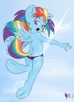  2015 anthro butt clothed clothing equine female friendship_is_magic half-dressed mammal mdgusty my_little_pony pegasus rainbow_dash_(mlp) skimpy solo topless wings 