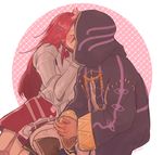  1boy 1girl ^_^ armor cape cloak couple eyes_closed fire_emblem fire_emblem:_kakusei glove gloves kiss long_hair love my_unit my_unit_(fire_emblem:_kakusei) pink_hair red_hair tiamo 