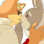  canine eyewear fox gay hare hemo james_mccloud kissing lagomorph male mammal peppy_hare sunglasses 