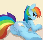  anus avoid_posting blue_fur conditional_dnp equine friendship_is_magic fur horse lying mammal my_little_pony pony pussy pussy_juice rainbow_dash_(mlp) red_eyes smitty_g wings 