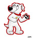  brian_griffin canine collar cute dog family_guy fur male mammal plain_background smile solo white_fur xiamtheferret 