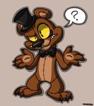  2014 ? bear brown_fur five_nights_at_freddy&#039;s freddy_(fnaf) fur hat machine male mammal mechanical plain_background robot solo teeth xiamtheferret yellow_sclera 