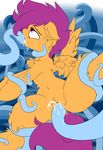  2015 blue_eyes bound cum cum_in_mouth cum_in_pussy cum_inside equine female friendship_is_magic fur hair knifeh mammal my_little_pony navel orange_fur pegasus penetration purple_hair pussy restrained scootaloo_(mlp) solo spread_legs spreading tentacles vaginal vaginal_penetration wings 