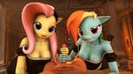  2014 anthro anthrofied being_watched blue_body equine female fluttershy_(mlp) friendship_is_magic group hair handjob horse inside long_hair looking_at_viewer maid_uniforn male mammal multicolored_hair my_little_pony narox22 nude penis pink_hair pony rainbow_dash_(mlp) rainbow_hair straight tongue tongue_out yellow_body 