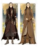  armor artist_name black_hair dated dual_persona elf elrond long_hair lord_of_the_rings male_focus multiple_boys pointy_ears psd signature the_hobbit 