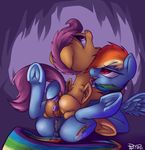  anal anal_penetration anus blue_eyes blue_fur clitoris cutie_mark dildo equine female friendship_is_magic fur hair half-closed_eyes horse lesbian licking mammal multicolored_hair my_little_pony open_mouth orange_fur penetration pony ponypron purple_hair pussy rainbow_dash_(mlp) rainbow_hair scootaloo_(mlp) sex sex_toy teeth tongue tongue_out tribadism underhoof vaginal vaginal_penetration wings 