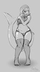  2013 anthro bikini blush bra breasts chubby clothed clothing cute female fish lingerie marine monochrome navel nipples oneobese open_mouth shark sketch skimpy swimsuit translucent transparent_clothing underwear voluptuous wide_hips 