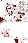  ahoge animal animal_on_head cat cat_on_head character_request driving floating_fortress_(kantai_collection) ground_vehicle horns kantai_collection long_hair mittens monochrome motor_vehicle multiple_girls northern_ocean_hime on_head sako_(bosscoffee) shinkaisei-kan translation_request truck 