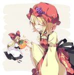  aki_minoriko apron blonde_hair bow capelet closed_eyes food fruit grapes hair_bow hat image_sample long_hair long_sleeves mary_janes mob_cap open_mouth persimmon profile puffy_sleeves ribbon sash satou_kibi shanghai_doll shirt shoes short_hair simple_background skirt skirt_set smile touhou twitter_sample vest waist_apron wide_sleeves 