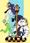  2boys blackmore book foo_fighters hat jojo_no_kimyou_na_bouken lamppost multiple_boys polpo steel_ball_run stone_ocean tanjojnat top_hat umbrella vento_aureo 