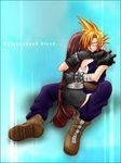  blue cloud_strife cloud_tifa final_fantasy final_fantasy_vii hug simple_background tifa_lockhart tifa_lockheart 