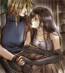  blanket cloud_strife cloud_tifa couple final_fantasy final_fantasy_vii incipient_kiss oekaki tears tifa_lockhart tifa_lockheart 