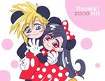  alternate_costume cloud_strife cloud_tifa cosplay disney final_fantasy final_fantasy_vii lowres mickey_mouse mickey_mouse_(cosplay) minnie_mouse minnie_mouse_(cosplay) parody polka_dot simple_background tifa_lockhart tifa_lockheart white_background 