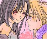  artist_request cloud_strife cloud_tifa final_fantasy final_fantasy_vii incipient_kiss lowres simple_background tifa_lockhart tifa_lockheart 