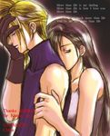  cloud_strife cloud_tifa crying final_fantasy final_fantasy_vii hug hug_from_behind tears tifa_lockhart tifa_lockheart 