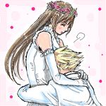  bride cloud_strife cloud_tifa couple crown final_fantasy final_fantasy_vii flower_crown head_wreath lowres tifa_lockhart tifa_lockheart wedding 