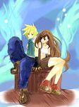  cloud_strife cloud_tifa final_fantasy final_fantasy_vii hand_holding sitting tifa_lockhart tifa_lockheart 