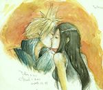  cloud_strife cloud_tifa eyes_closed final_fantasy final_fantasy_vii kiss lowres tifa_lockhart tifa_lockheart 