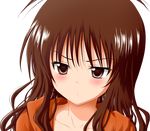  blush brown_eyes brown_hair frown highres long_hair solo to_love-ru transparent_background vector_trace yuuki_mikan 