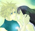  cloud_strife cloud_tifa final_fantasy final_fantasy_vii incipient_kiss lowres tifa_lockhart tifa_lockheart 