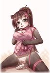  &mu;-wolfmkii 2014 anthro bear black_fur black_hair black_nose blush breasts clothed clothing dildo female fur green_eyes hair looking_at_viewer mammal open_mouth panda pandaren plain_background pussy pussy_juice sex_toy solo spread_legs spreading tongue tongue_out video_games warcraft white_background white_fur world_of_warcraft 