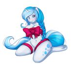  &lt;3 absurd_res alpha_channel anthro big_breasts blue_eyes blue_hair blush bow breasts cat-named-fish cutie_mark equine fan_character female freckles fur hair hi_res hooves horn kneeling long_hair looking_at_viewer mammal my_little_pony navel ribbons smile solo two_tone_hair unicorn white_fur 