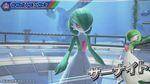 ambiguous_gender animated dancing dress gardevoir green_hair hair humanoid japanese_text looking_at_viewer lugia nintendo open_mouth pok&eacute;mon pokken_tournament red_eyes screencap sculpture solo statue text underwater video_games water 