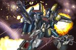  bad_pixiv_id battle energy_cannon explosion gunpod i.t.o_daynamics itano_circus macross macross_frontier mecha missile no_humans ozma_lee planet realistic rocket_launcher s.m.s. science_fiction space variable_fighter vf-25 weapon zero_gravity 