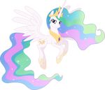  2015 absurd_res alpha_channel equine female feral friendship_is_magic hi_res horn looking_at_viewer mammal my_little_pony princess_celestia_(mlp) smile solo theshadowstone winged_unicorn wings 