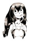  asui_tsuyu bad_deviantart_id bad_id boku_no_hero_academia long_hair long_tongue monochrome monster_girl solo tongue tongue_out very_long_tongue whistle_frog 