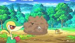  animated animated_gif axew fighting no_humans oshawott pikachu pokemon pokemon_(anime) scraggy snivy swadloon tepig 