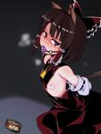  animal_ears arms_behind_back ball_gag bare_shoulders bdsm benikurage blush bondage bound bow brown_eyes brown_hair cat_ears cat_food cookie_(touhou) crying crying_with_eyes_open detached_sleeves flat_chest gag gagged gyo hair_bow hair_tubes hakurei_reimu heavy_breathing nipple_slip nipples rope saliva solo tape tape_on_nipples tears touhou 