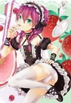  bad_id bad_pixiv_id braid cake crossdressing food food_on_face fruit green_eyes junekun licking long_hair male_focus original otoko_no_ko panties pastry_bag purple_hair slice_of_cake solo strawberry thighhighs underwear upskirt white_legwear white_panties 