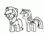  2015 animated applejack_(mlp) cowboy_hat cutie_mark duo earth_pony equine female friendship_is_magic hair hat horn horse mammal mushroom-cookie-bear my_little_pony pony twilight_sparkle_(mlp) what winged_unicorn wings 