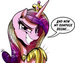  2015 alpha_channel crown equine evil_smile female friendship_is_magic gold gray--day hair horn looking_at_viewer mammal multicolored_hair my_little_pony plain_background portrait princess_cadance_(mlp) purple_eyes purple_hair smile solo transparent_background winged_unicorn wings 