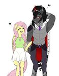  2015 anthro armor black_hair blush cape clothing crown equine evehly eyes_closed female fluttershy_(mlp) friendship_is_magic hair horn king_sombra_(mlp) male mammal my_little_pony pegasus unicorn wings 