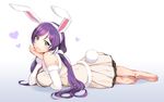  animal_ears bad_id bad_pixiv_id barefoot bunny_ears bunny_tail chin_rest detached_sleeves dress earmuffs fake_animal_ears fur_trim hairband heart highres love_live! love_live!_school_idol_project parted_lips smile soles solo tail toujou_nozomi tuuuh 